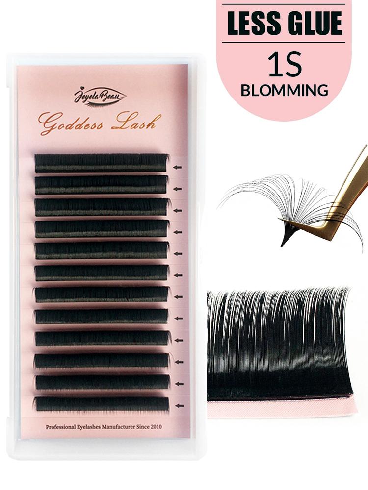 Goddess Easy Fanning Eyelash Extensions Camellia Eyelash Blooming Flare Eyelashes Russian Volume Auto Fan Eyelashes 1S Lashes