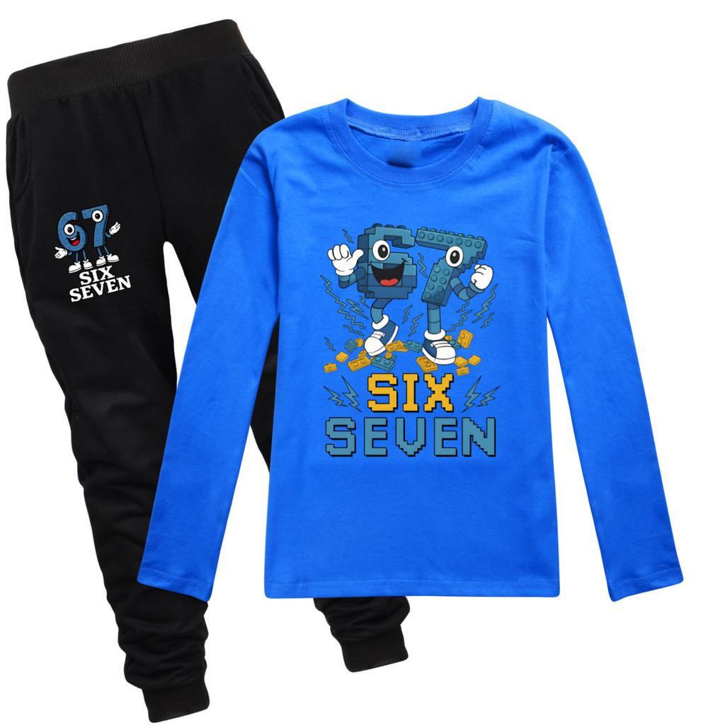 

5230 Kids Boys Girls Steal a Brainrot 67 Print T-shirt Pants Clothes Set 130cm