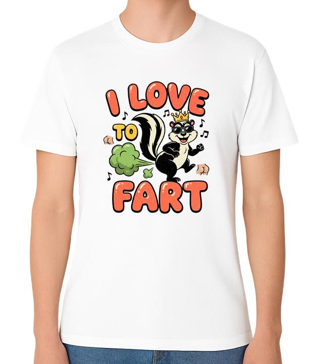 Skunk I Love To Fart Funny Graphic Unisex T-Shirt Cheeky Humour Tee S