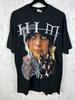 Women's Cotton Crew Neck 90s Vintage HIM Band Heartagram Euro Boot T-Shirt Black Size XL
