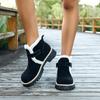 Fleece platform British style plus size cotton shoes women's 2025 winter new warm round toe buckle hairy booties