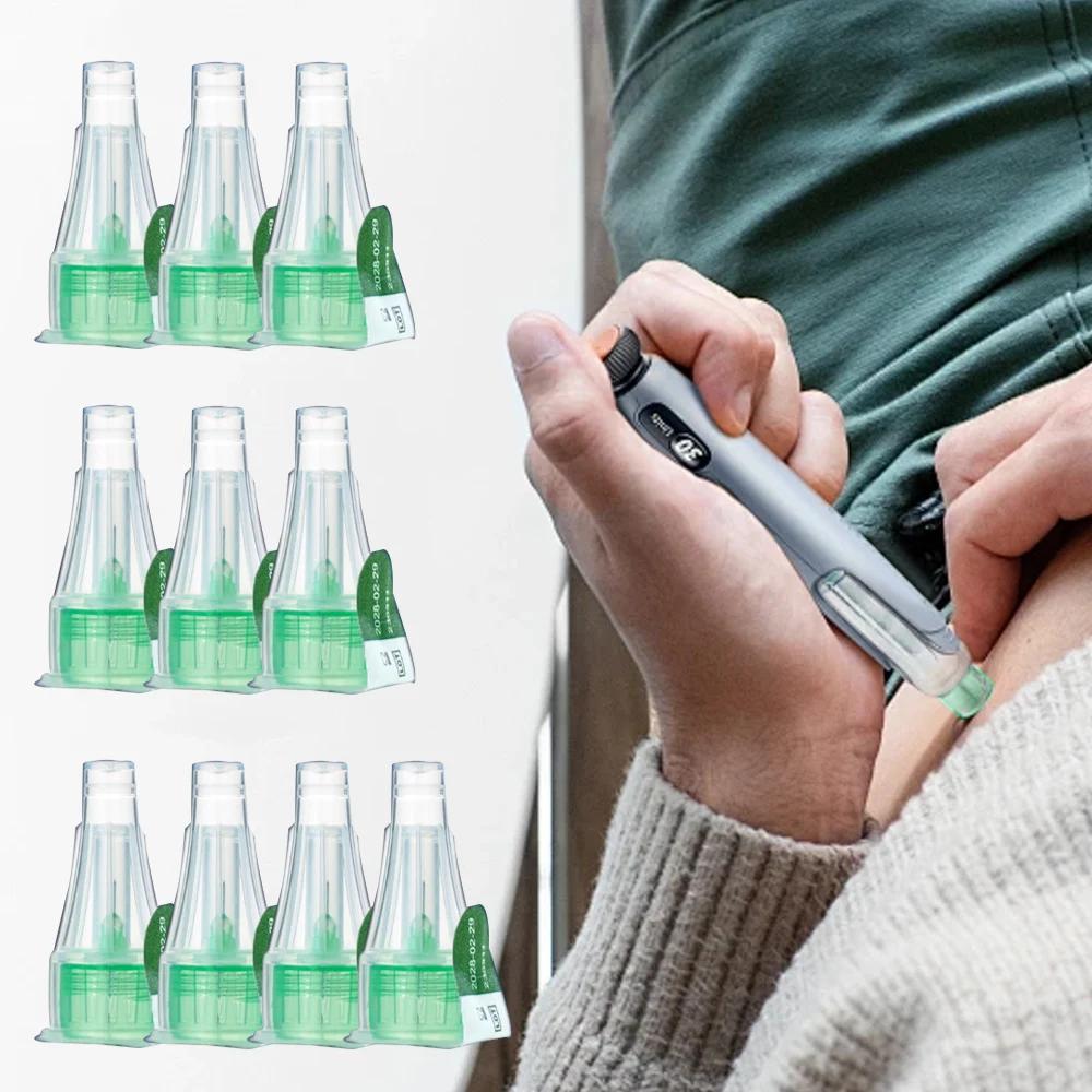 Silver Tattoo Pen Facial Wrinkle Remover 10pcs 3ml Insulin Cartridges Cassette Bottle for Insulin Injection Pen 10pcs 4MM Tips
