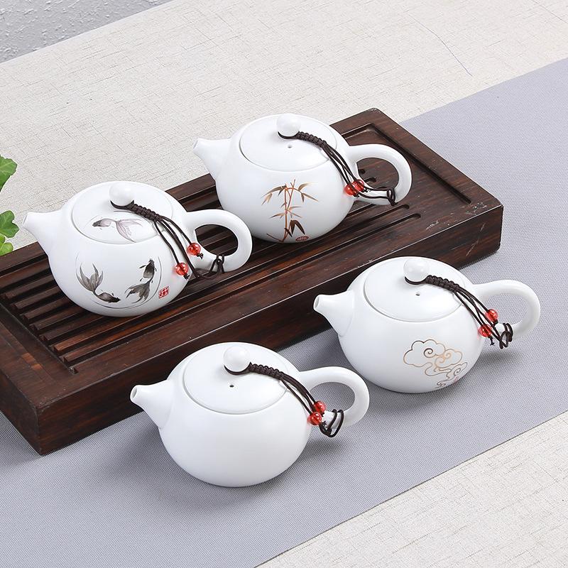 Comfortable Home Life White Ding Kiln Matte Ceramic Tea Pot,Kung Fu Teapot,Handmade Kettle Kung Fu Teapot Tea Ceremony Puer Teapot 180Ml
