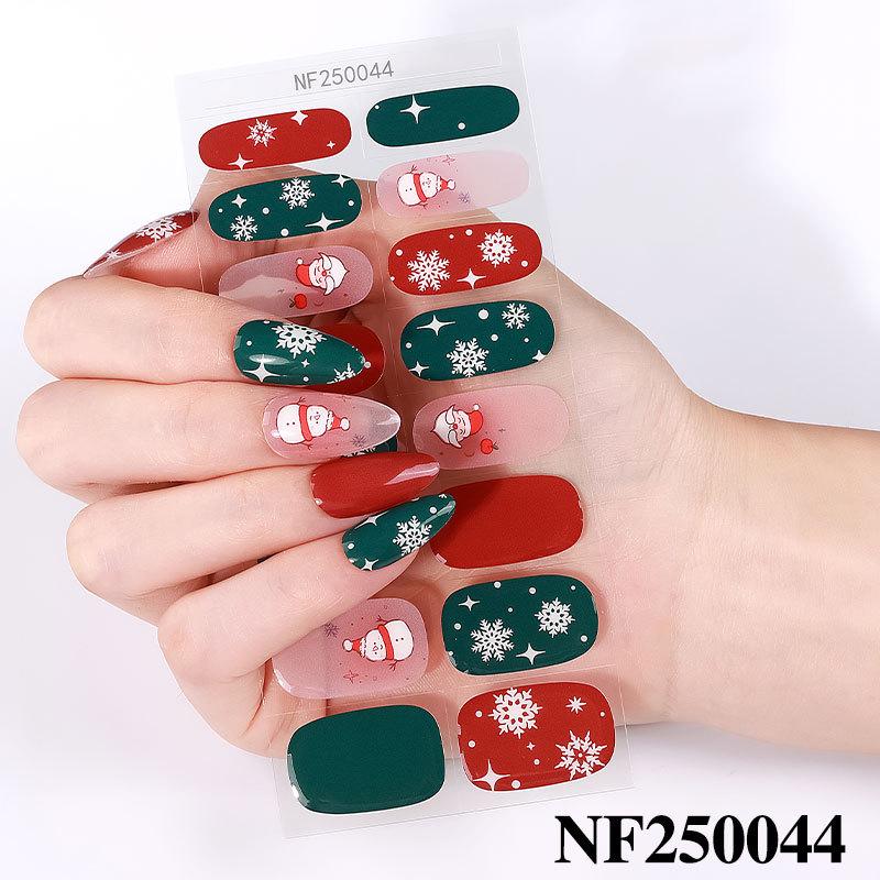 Europäische und amerikanische Weihnachten 3D Niedliche Cartoon Gel Nagelsticker für Kinder - Wasserdicht und halbgehärtet