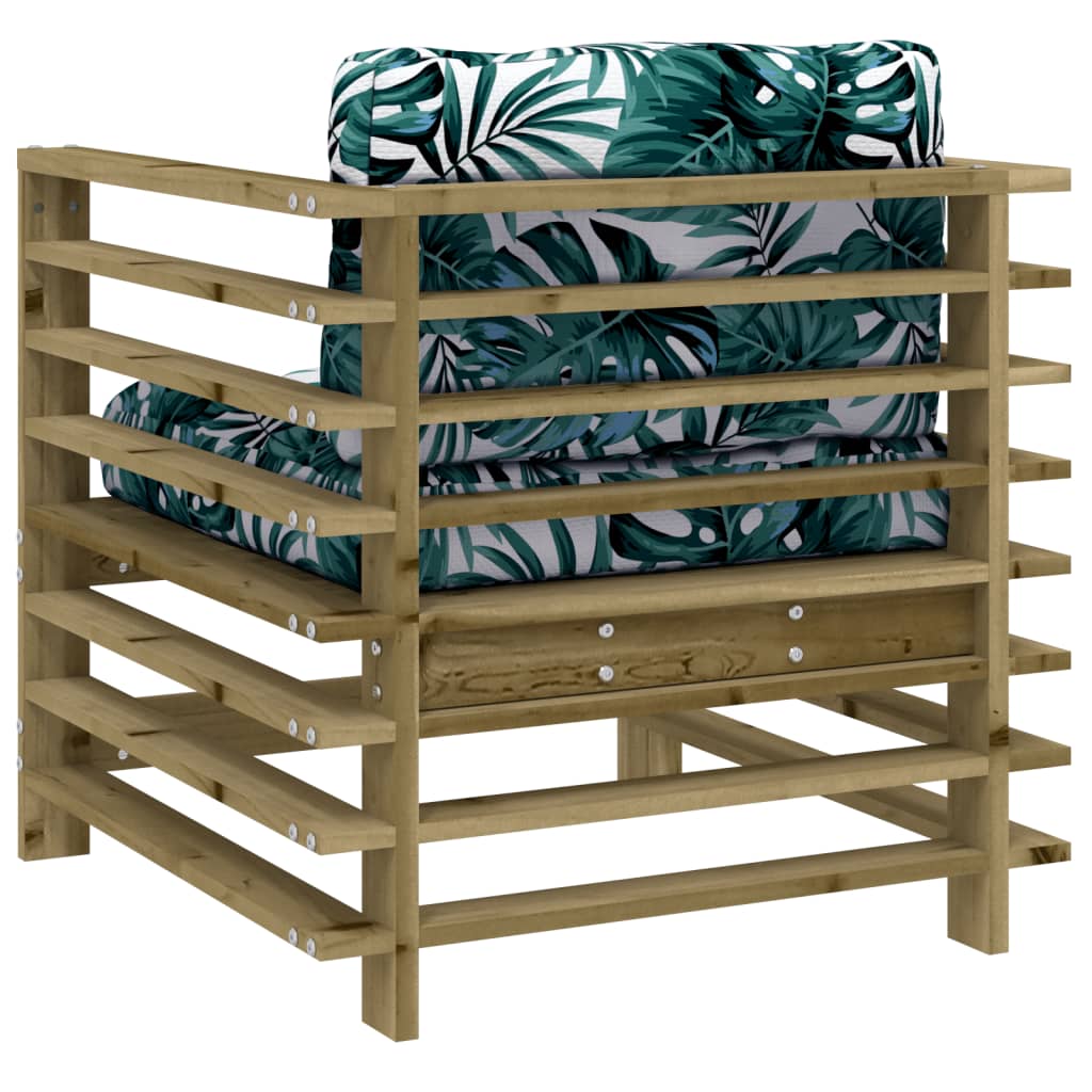 Garden Chairs with Cushions 2 Pcs Pressure Treated Pine Wood