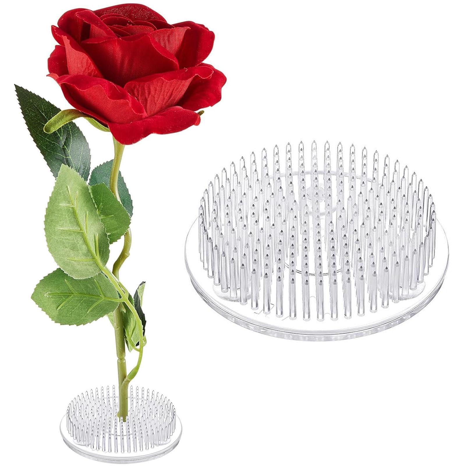 Flower Arranger Transparent Plastic Flower Arrangement Holder with 3 Suction Cups A