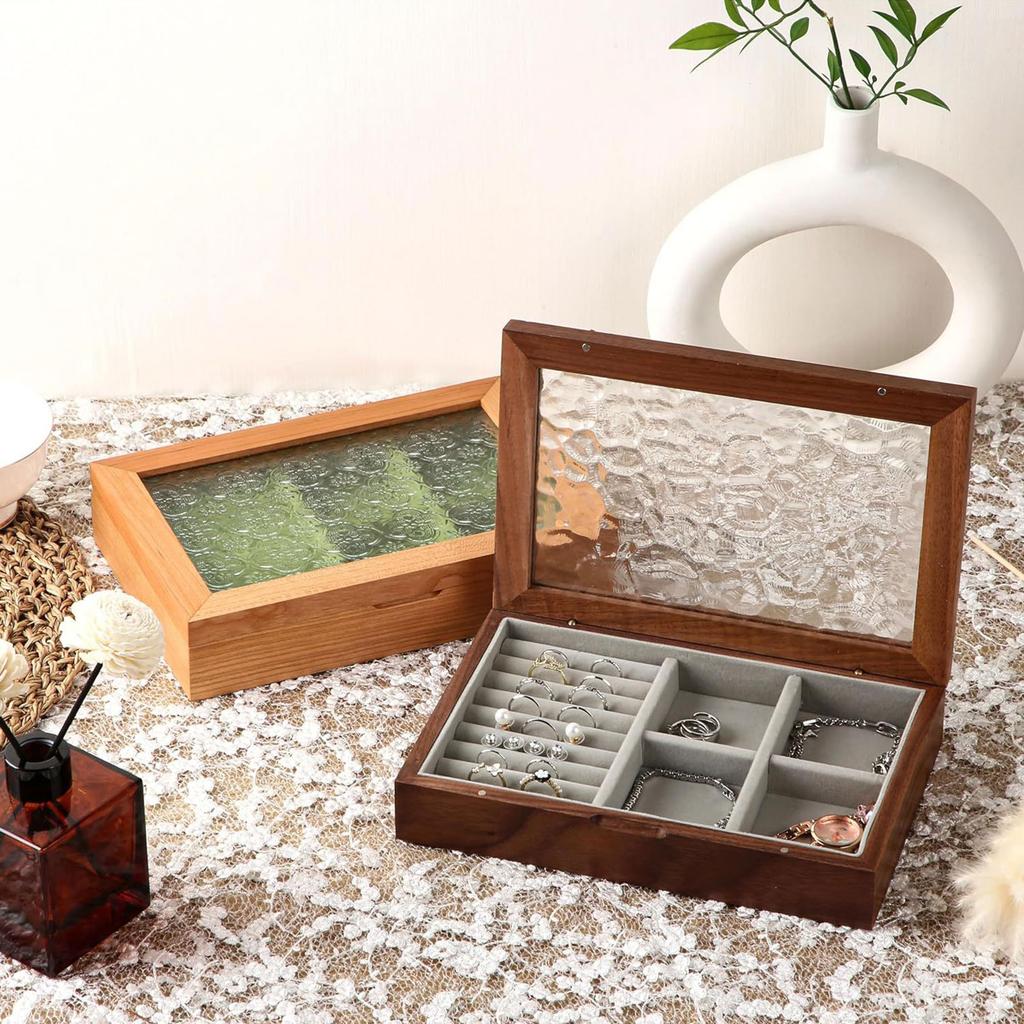 Sophisticated Wood Jewelry Casket Easy to Use with Organized Home Accessory for Various Trinkets Decoration Organization