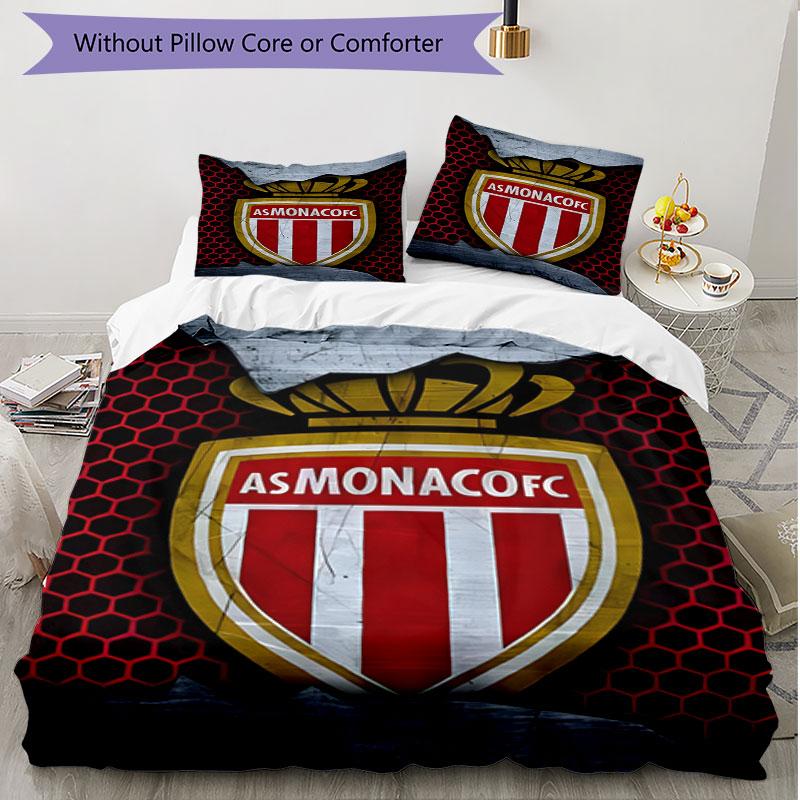 3pcs Duvet Cover Set (1*Duvet Cover + 2*Pillowcase, Without Core), AS Monaco Print Soft All‑Season Bedding Set, Home Bedroom Decor Gift
