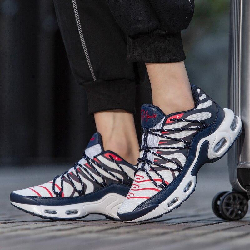 Air Cushion Skor Air Mesh Andningsbar dämpning Snörning Herrsportskor Utomhusträning Löparskor