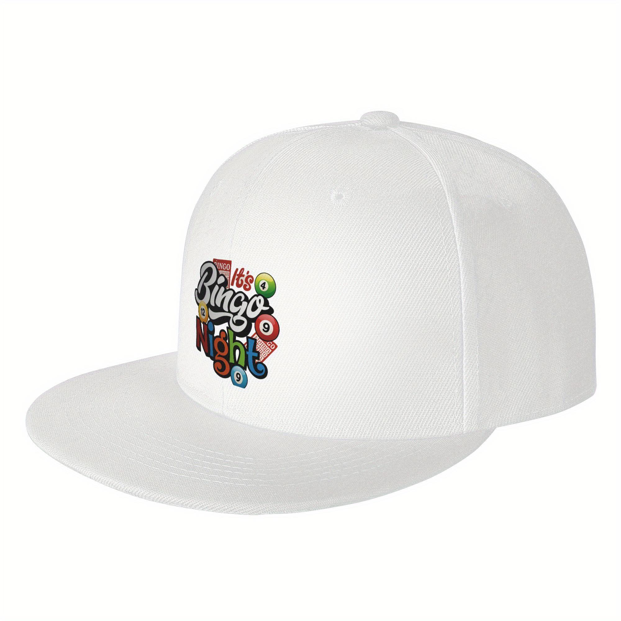 

Bingo Night Graphic Black Baseball Cap Polyester Snapback Adjustable Casual Hat for Adults One Size