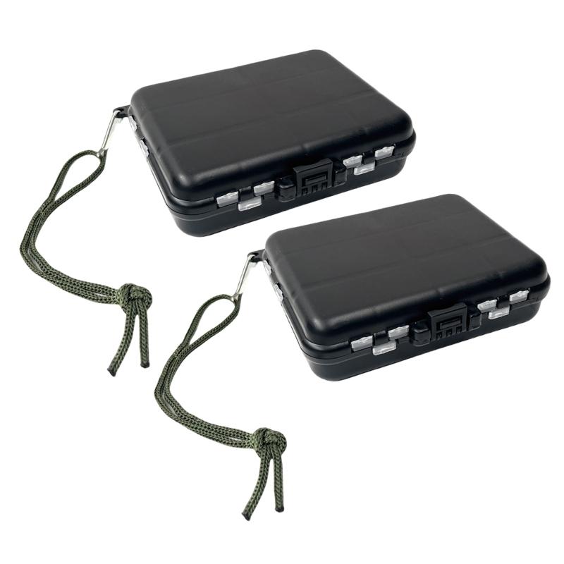 2Pcs Fishing Tackle Storage Box Fishing Lures Baits Hooks Storage Container Tackle Box Case Fishing Accessory Case
