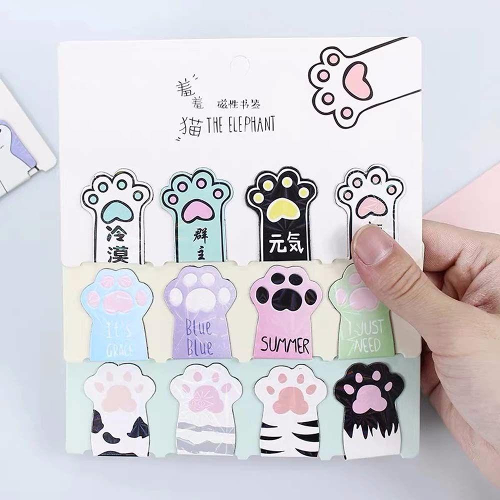 Clip School Supply Office Supply Cat Paw Books Marker Magnetic Bookmarks Book Labels Paper Clip