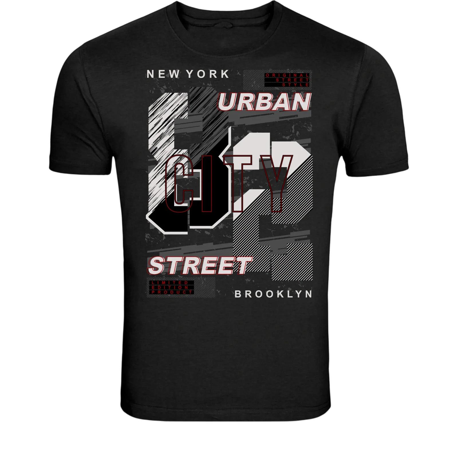 Urban City Street Brooklyn T-Shirt - Modern Typography XXXL