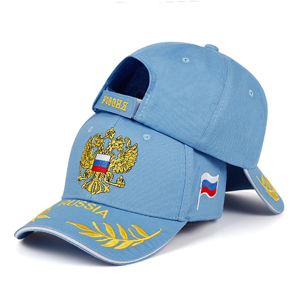 Embroidered Baseball Cap with National Crest and Flag Patch Adjustable Closure Durable Fabric Outdoor Sports Hat