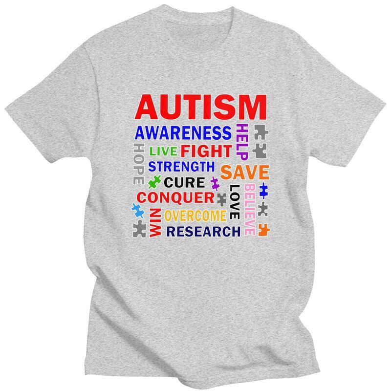 Autism Mashup T Shirt for Men Funny Introvert Awareness Quotes Tshirt Humor Streetwaer Short Sleeve Tee Shirt