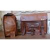 Saddlebags Bag Brown Leather Side Motorcycle Side Pouch Saddle Panniers 2 Bags