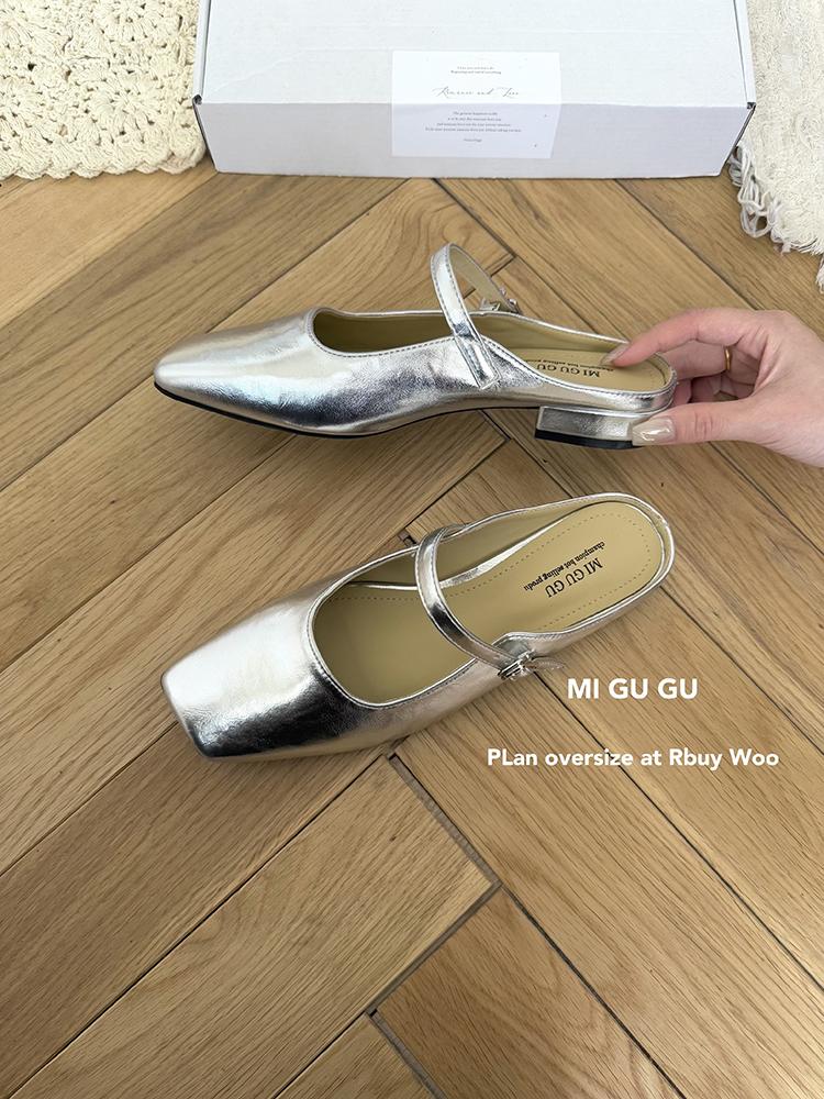 Fashion Summer Flat Sandals Woman 2025 New Square Toe Buckle Strap Breathable Satin Leisure Slingbacks Chic Mules Shoes for Ladies