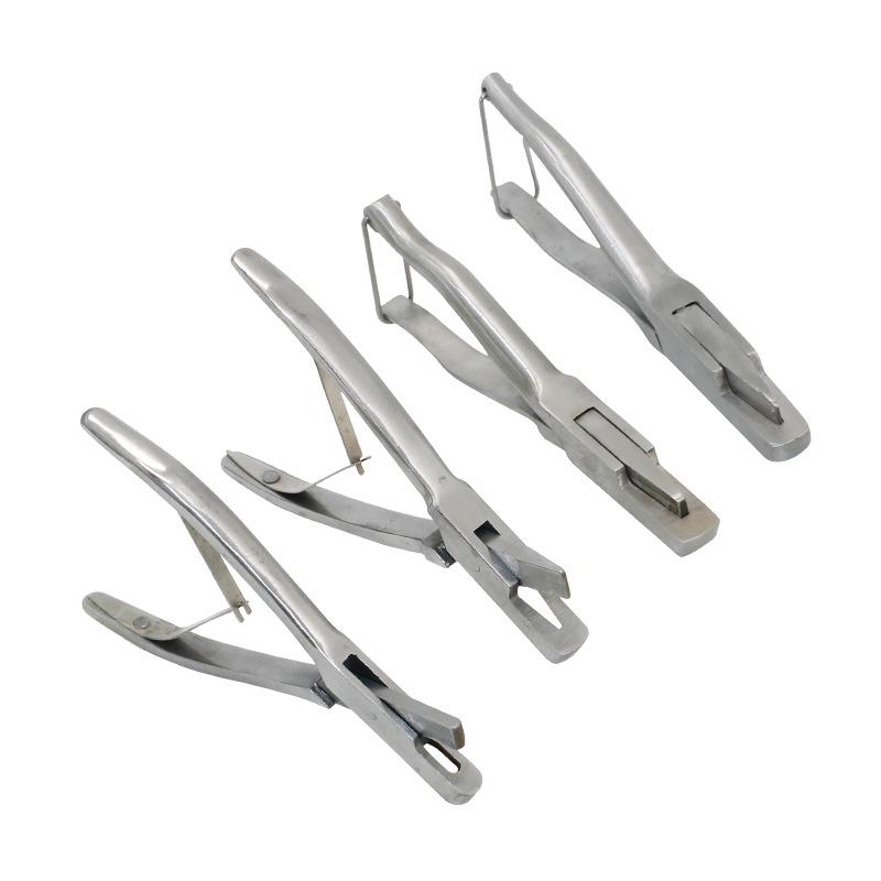 Stainless Steel Veterinary U/V-Shaped Pig Ear Notcher Pliers - Multiple Specs