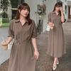 Plus Size Women's A-line Summer Dress with Collar