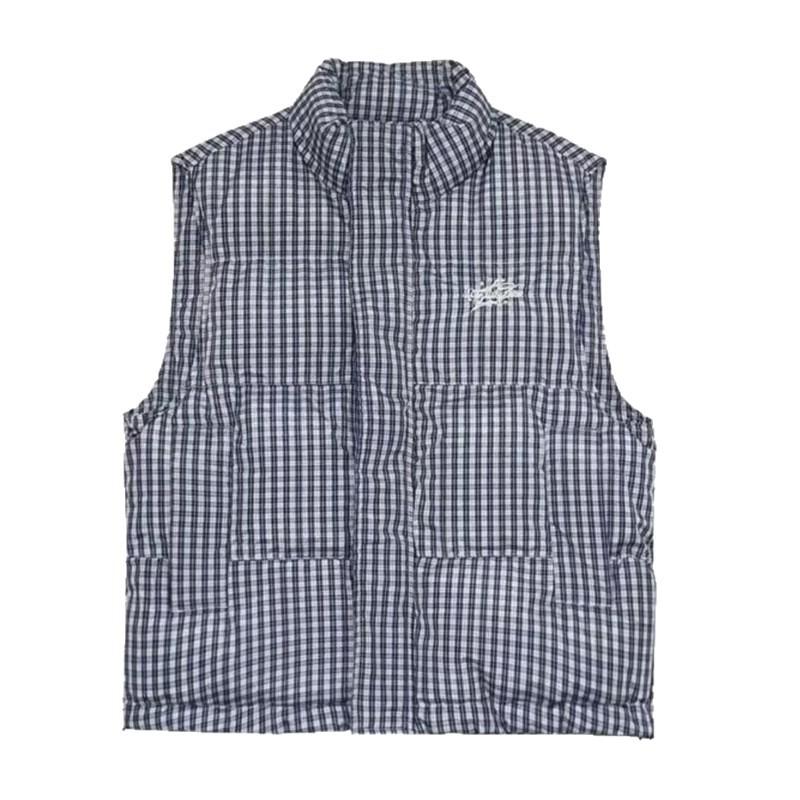 Plaid Sleeveless Down Jacket Vest for Women Autumn and Winter New Style Layered Loose Vest Jacket