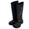 Niche Punk Style Belt Buckle Knight Boots Women's New Big Head Comfortable Thick Heel Spice Girl Long Boots High Boots