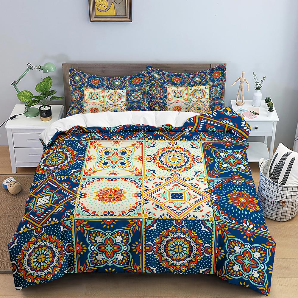Bohemian Mandala Duvet Cover Boho Chic Hippie Bedding Mandala for Aducts Boys Girls Black White Bedroom Decoration Queen King