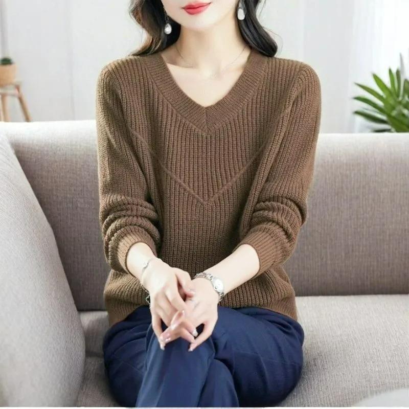 Plus Size Mint Mambo Men's Fat Sweater Chicken Heart Collar V-neck Loose Pullover All-match Western Style