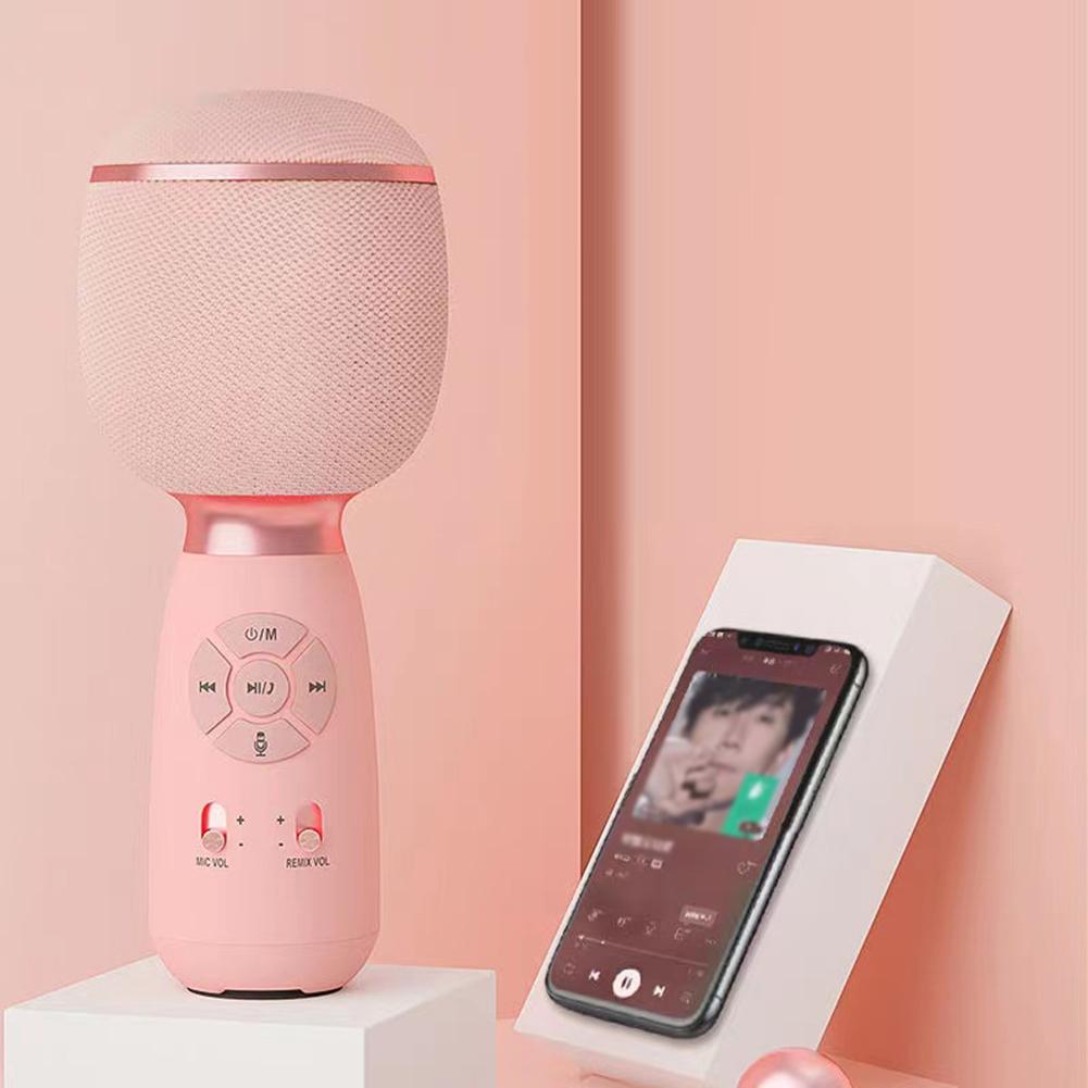 Kablosuz Karaoke Mikrofonu 6 Ses Efekti El Mikrofonu Type-C Şarj Edilebilir Bluetooth Uyumlu 5.0 Yetişkinler İçin