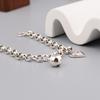 BFCLUB Silver Color Hiphop Thick Heart Ball Bracelet for Women Men Vintage Handmade Hasp Bracelet Birthday Gift S-B451