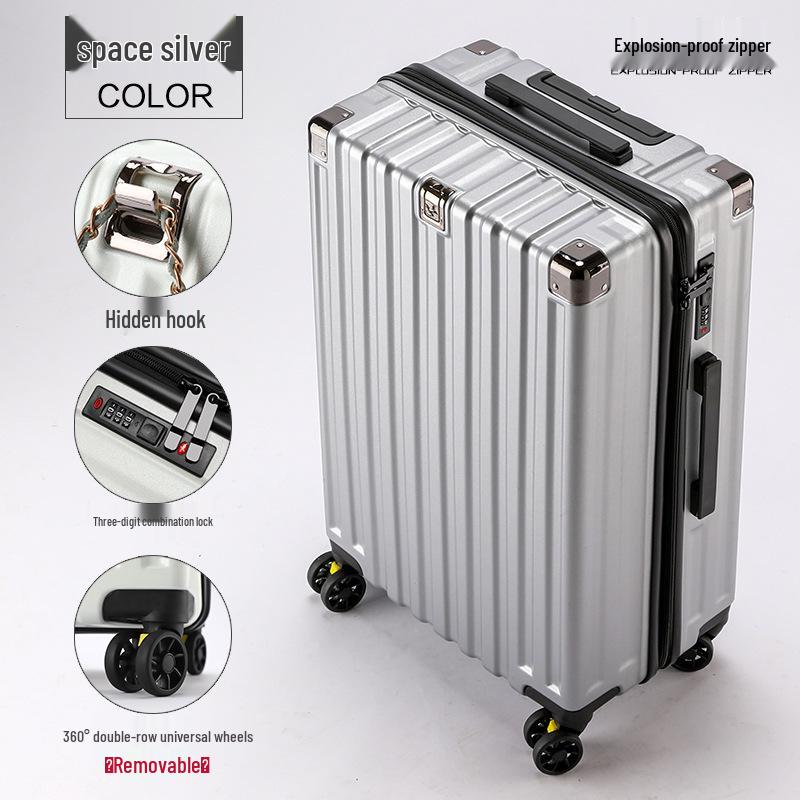 24-inch Women's Ultralight Trolley Suitcase - Large Capacity, Thickened Design with Zipper - 20-inch Cabin Option