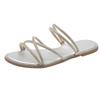 Women Slippers 2024 New Summer Flat Glitter Designer Sandals Luxury Rubber Rome Slippers Slides Women Zapatos De Mujer