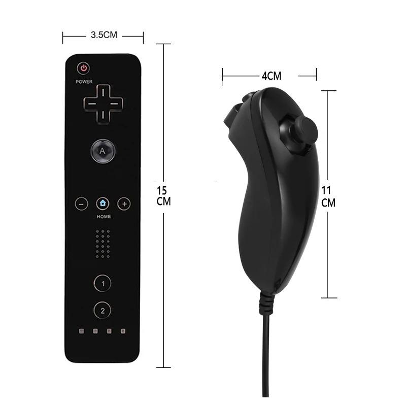 For Wii/Wii U Wireless Controller Set – Left Nunchuk Joystick / Right Vibration Remote with Silicone Cover & Wrist Strap