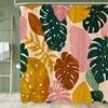 Modern Art Abstract Leaves Shower Curtain, Bathroom Curtain,Printed Polyester Home Decorative Curtain With Hooks
