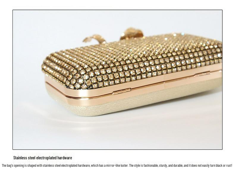 Women's Rhinestone Butterfly Evening Clutch Bag with Strap