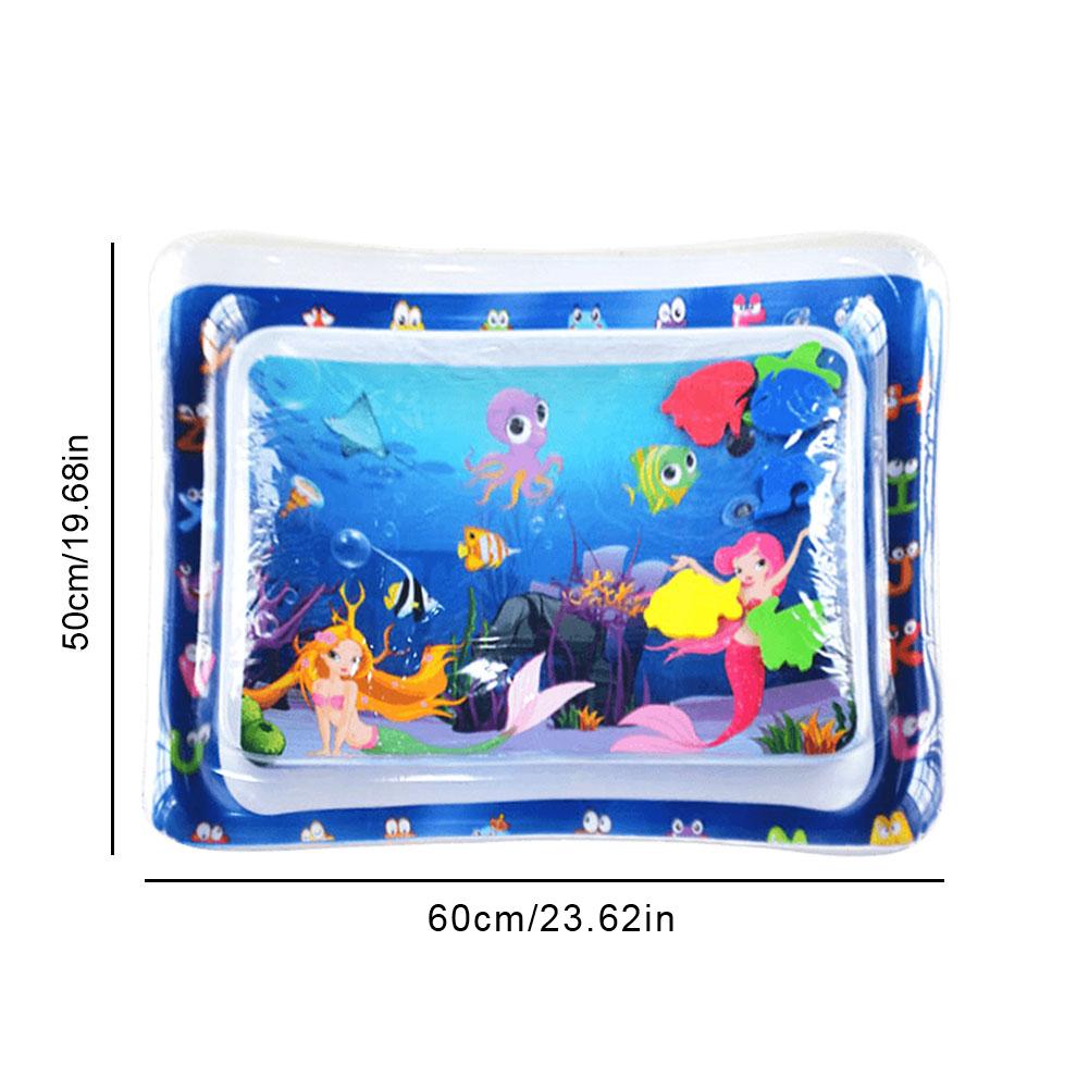Water Sensory Playmat with Fish Sensor Thickened Inflatable Water Mat For Cat And Dog Pets Playmat With Fish Sea Ocean Theme Mat