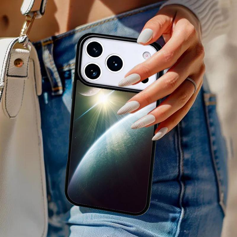 Earth Moon Sun Planet Phone Case For iPhone 17 Air 14 15 13 12 Max Cover For Apple 14 15 16 16e 11 Pro Max Plus
