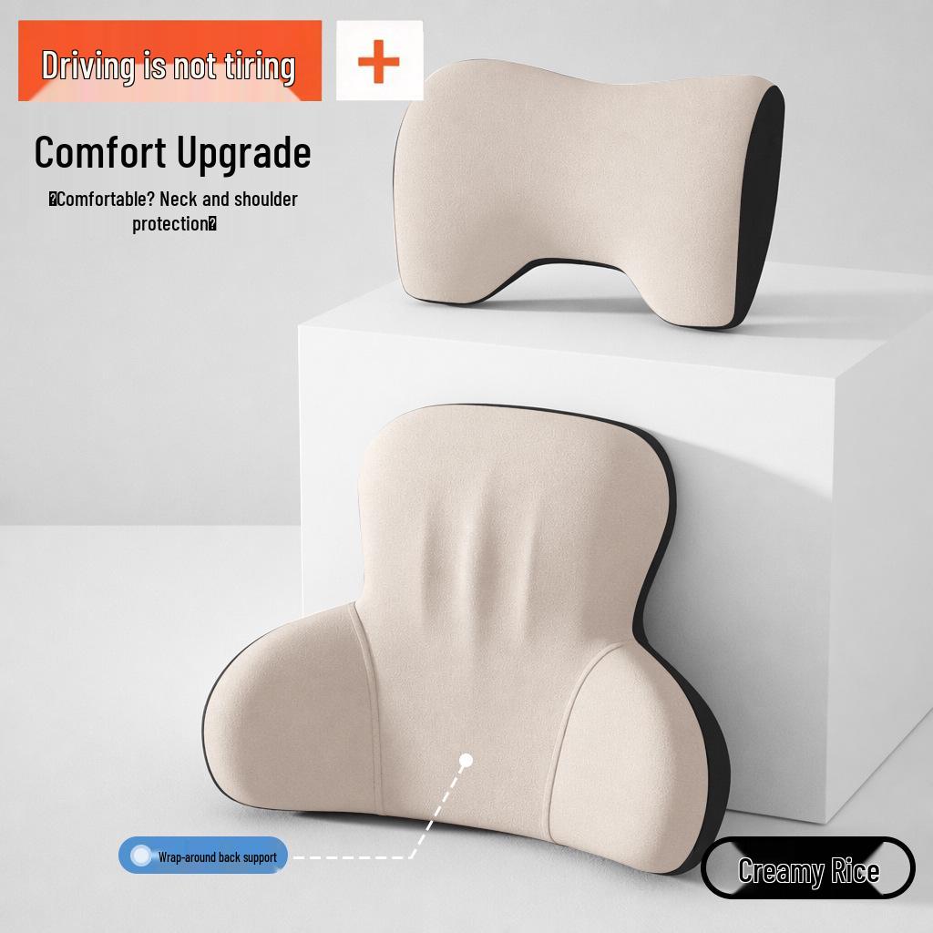 Compatible Headrest Neck Pillow & Lumbar Support Cushion for Lantu FREE, Taishan, Zhiyin, and Zhuiguang L Cars.
