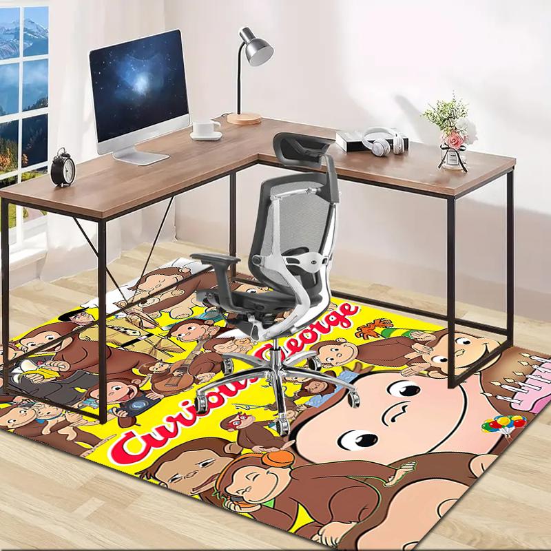 1pc Curious George Design Area Rug - Non-Slip, Soft & Cozy Floor Mat for Living Room, Bedroom, Office - Indoor/Outdoor Decorative Carpet