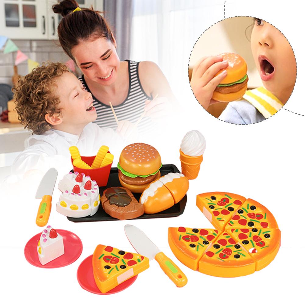 Simulare Mâncare Copii Pretend Bucătărie Jucării Hamburger Gătit Jucării Joacă Pretend Pizza Set Ste X1S6