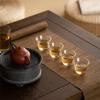 2Pcs/Lot Small Capacity 75ml Heat Resistant Kung Fu Glass Tea Cup Tea Set Teacup Japanese Style Tasting Clear White Wine Cup