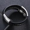 Men's Multi-layer Woven Leather Punk Bracelet with Stainless Steel Hip Hop Accents