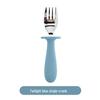 304 Stainless Steel Baby Feeding Set: Long-Handled Silicone Fork & Spoon