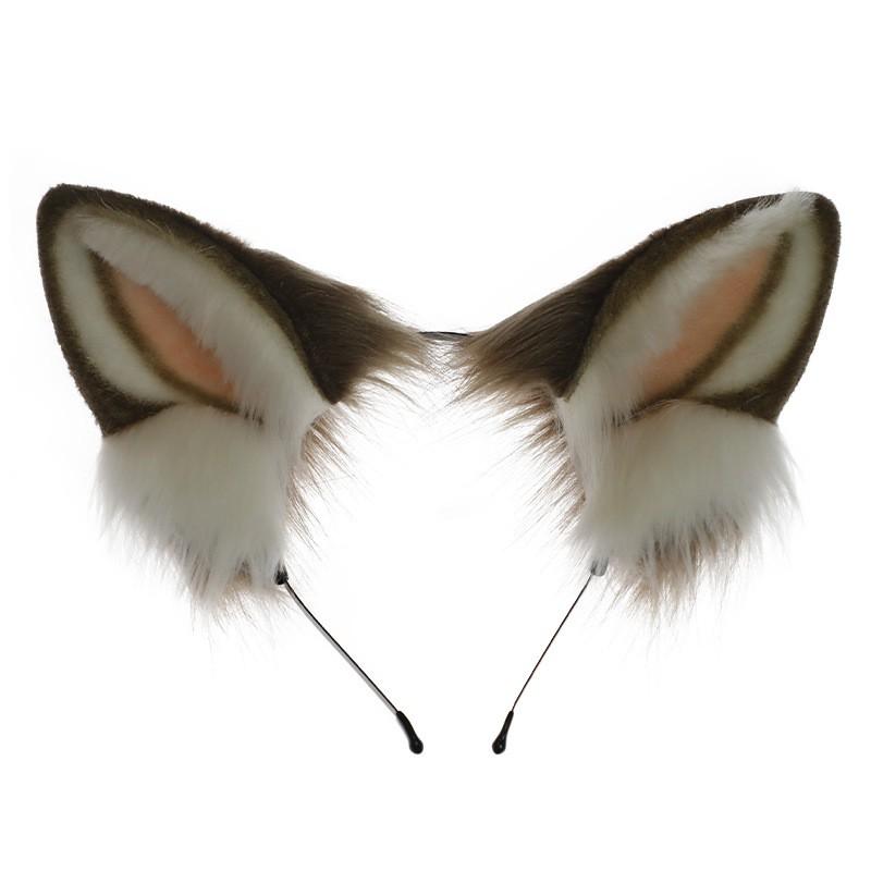 Handmade Plush Wolf Ear Headband Cosplay Anime Convention Stage Performance Accessory Cute Animal Hairband