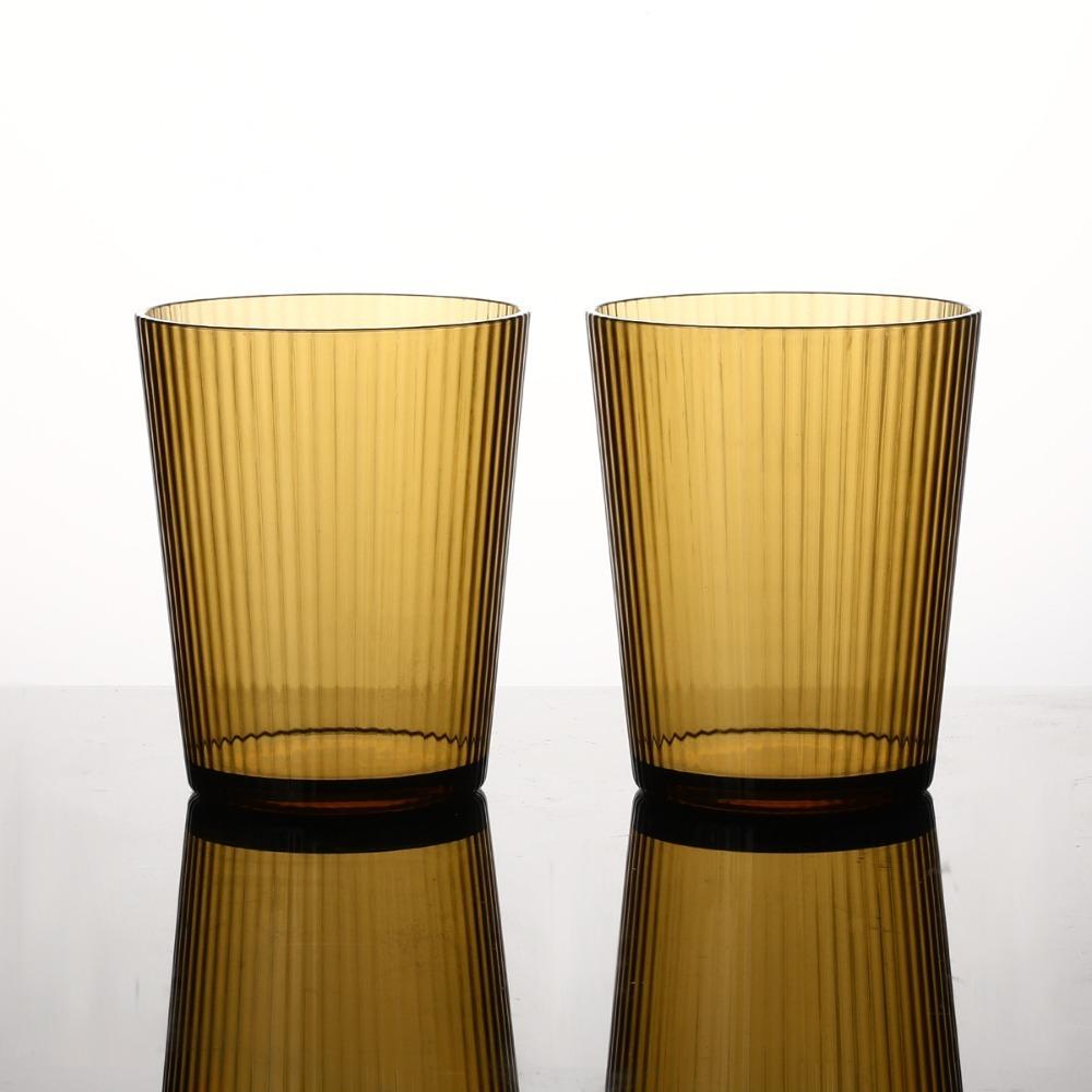 250ml Pruhované sklenice Akrylový pohár na džus Multifunkční sklenice na whisky Hotel