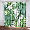 2panels Palm Leaf Pattern Window Curtain Tropical Plant Leaves Green White Drapes For Bedroom Living Room Kitchen Room Home Deco