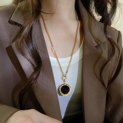 JMXD Euro Chic Long Sweater Chain Women Tarnish Free Layered Pendant Necklace Y2K Minimalist Statement Jewelry Gift for Her