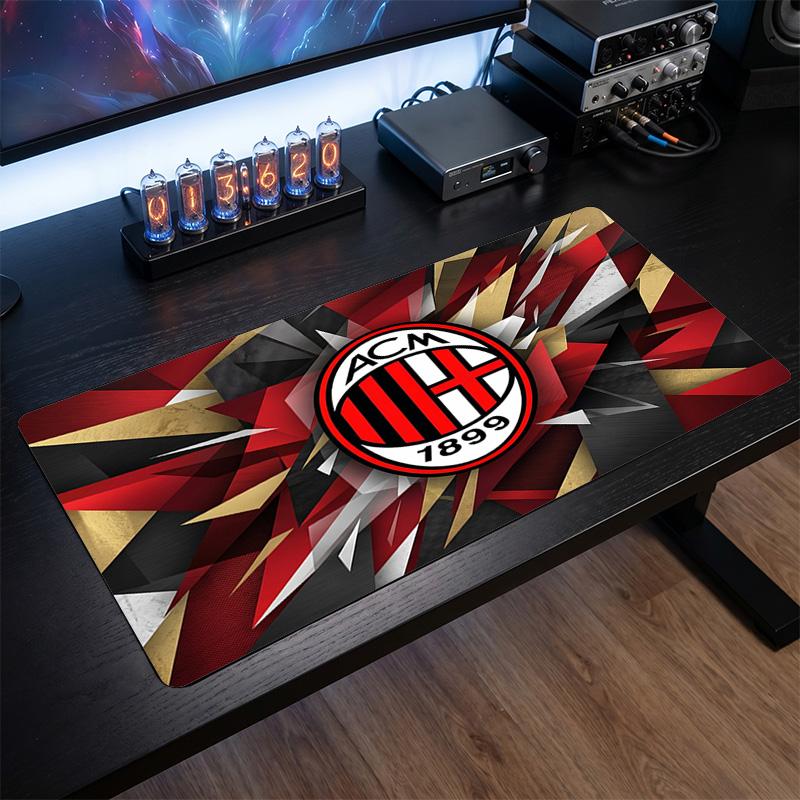 Tappetino per Mouse Grande Stampato AC Milan, Tappetino Morbido in Gomma Antiscivolo per Scrivania da Gioco per Ufficio Laptop Computer Decorazione