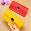 Women's long leather wallet with large capacity and genuine leather