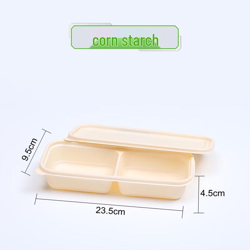 Homeglen Disposable Corn Starch Meal Prep Containers with Lids, 50 Sets