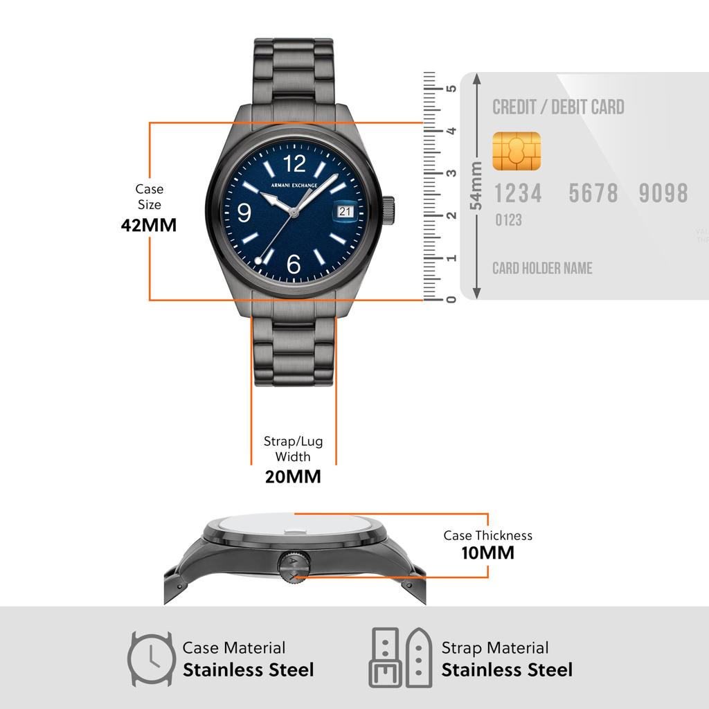 [AX Armani Exchange] Watch NA AX1421 Men's Gunmetal